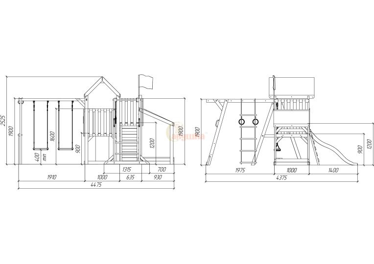 Детская площадка Савушка TooSun 4 с песочницей